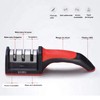 Afilador Cuchillos Cocina Ergonomico Tijeras 3 Etapas Manual (Negro)