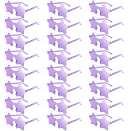 NACHLYNN Rimless Star Shaped Sunglasses Pentagram Glasses Transparent Sunglasses Valentine Day Party Favor (24, Purple)