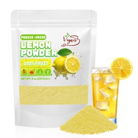 Lemon Powder - 8 oz Freeze Dried Lemon Juice Powder, Natural Powdered Lemon for Baking, Smoothies, Shake, Drinks, Non-GMO, No Added Sugar & Additives
