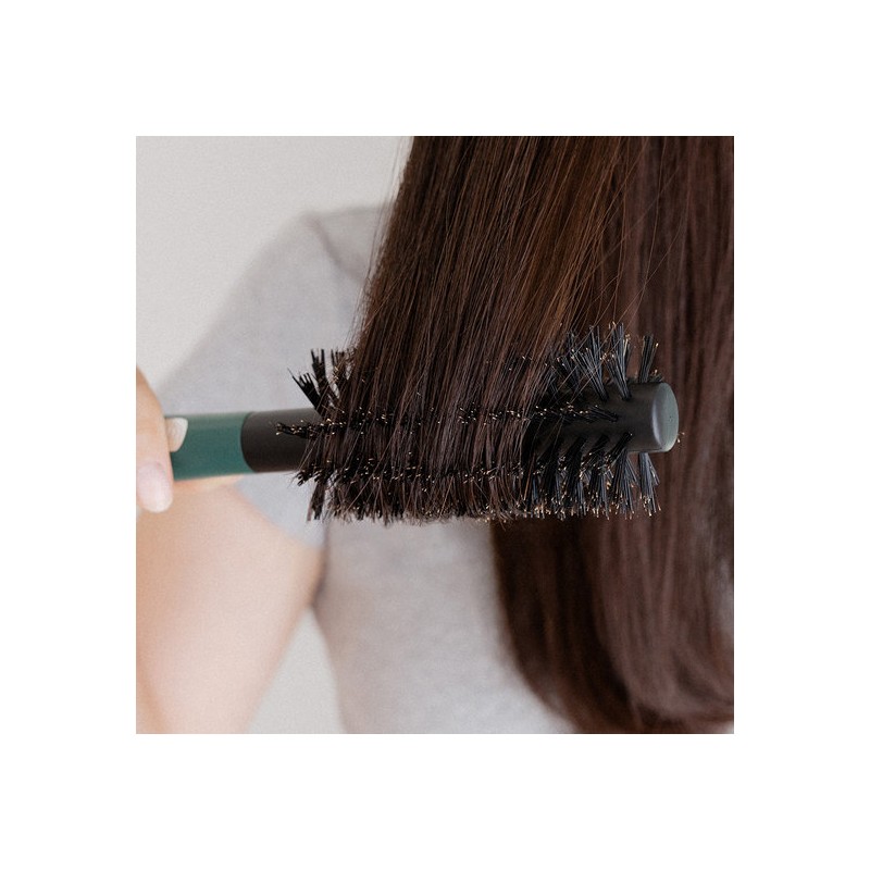 Weshen Rubber Grip Boar Bristle Roll Brush_Green / 러버그립 돈모