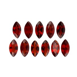 10 PCS, 4x2 MM, AURA GEMS Natural Red Garnet, Brilliant Cut, Marquise Shape, Calibrated Stone Jewelry Making, Chakra Energy Healing Gemstone, Real Crystal, Birthstone, Bulk deal