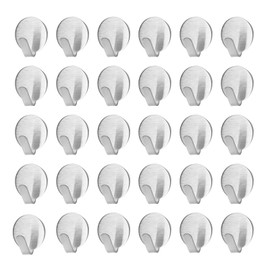 DIYCUT 30 Stück Klebehaken, Silber Rund elbstklebende Mini Haken, Selbstklebende Edelstahl Haken, Bohrenfrei, Feuchtigkeitsbeständig, für Kleine Gegenstände, Badezimmer, Küche, Mietwohnung