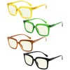 CessBlu 4 Pack Square Anti Blue Light Blocking Reading Glasses