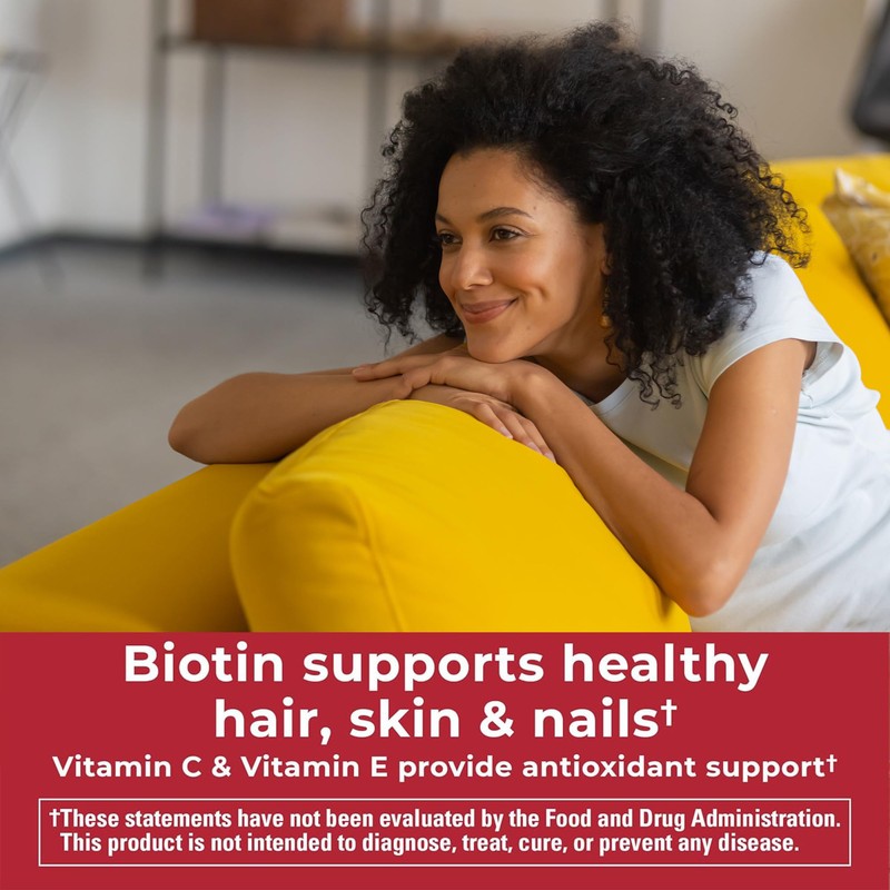 Nature Made Zero Sugar Hair Skin Nails Gummies, Biotin 2500