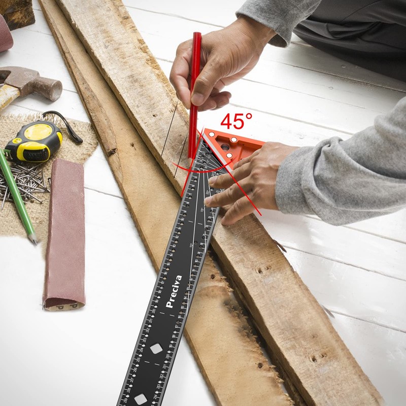 Carpenter Square Tool, Preciva Combination Square 12 Inch/300mm, Stainstainless Steel