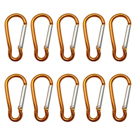 Merrowstore Carabiner, Aluminum, 10 Pieces, Gourd Shape, Length 1.8 inches (46 mm), Accessory Key Holder, One Size, Orange