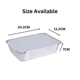 Large Aluminium Foil Containers With Lids (8" x 4.5" x 3"), Pack of 6 Large Disposable Foil Food containers Deep Steam Pan and Oven Buffet Takeaways Trays Container for Catering Baking Roasting