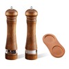 2-Piece Salt and Pepper Grinder Set with Wood Tray, 8