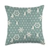 Corgi Cute Traditional Japanese Kimono Pattern Mint Green Throw Pillow