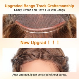 Ruiyu 20 Inch 6x4 HD Lace Front Closure Wigs Brown 4# Body Wave Wig with Bangs Human Hair Glueless Ready to Wear and Go Color Colored Wigs Glueless 100% Human Hair for Black Women