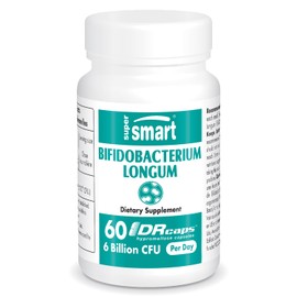 Supersmart Supersmart - Bifidobacterium Longum (BB536) 6 Billion CFU per Day - Probiotics & Prebiotics Supplement | Non-GMO & Gluten Free - 60 DR Capsules