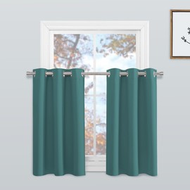 KGORGE Valances for Living Room, Thermal Insulated Home Decor Grommet Window Treatment Curtain Tiers for Home Office Decor (42W x 36L Inch, Set of 2, Minor Flaw Usability Intact)