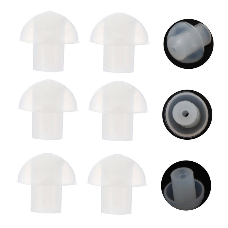 IWOWHERO 10pcs Replacement Mushroom Earbud Tips for Coil Tube Earpieces