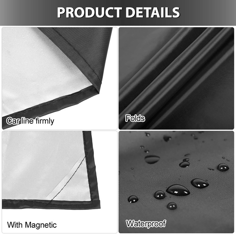 X AUTOHAUX Magnetic Strap Car Rear Windshield Cover Sunshade Protection