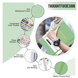 DOURA Monthly Budget Planner, Mouthly Budget Book with Expense Tracker Notebook, 5.5" x 8", Undated Budget Planner and Monthly Bill Organizer - Green