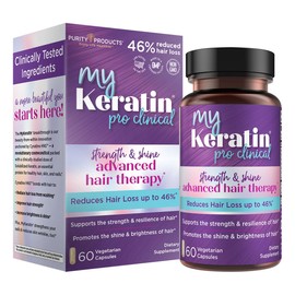 MyKeratin ProClinical Advanced Hair Therapy - Purity Products - Reduces Hair Loss & Increases Hair Strength, Shine & Luster - Next Generation Keratin Hair, Skin & Nails Super Formula - 60 Veg Capsules