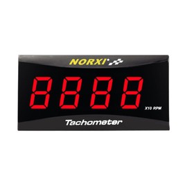 Norxi Universal Motorcycle Tachometer, Vehicle RPM Meter, Waterproof Digital Tachometer, Small Engine Tachometer for Multiple Vehicles, Boat Tachometer SUV Boat ADV Motorcycle Tachometer, Red