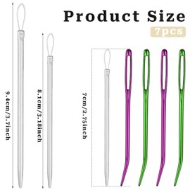 7-Piece Large-Eye Blunt Needle Set - Stainless Steel Tapestry Needles for Yarn Darning, Macrame, and Knitting Projects (3 Assorted Styles)