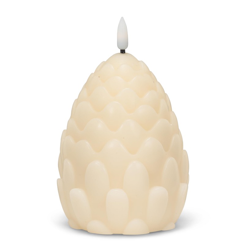 Abbott Collection Pinecone Flameless Wax Candle with LED Wick and