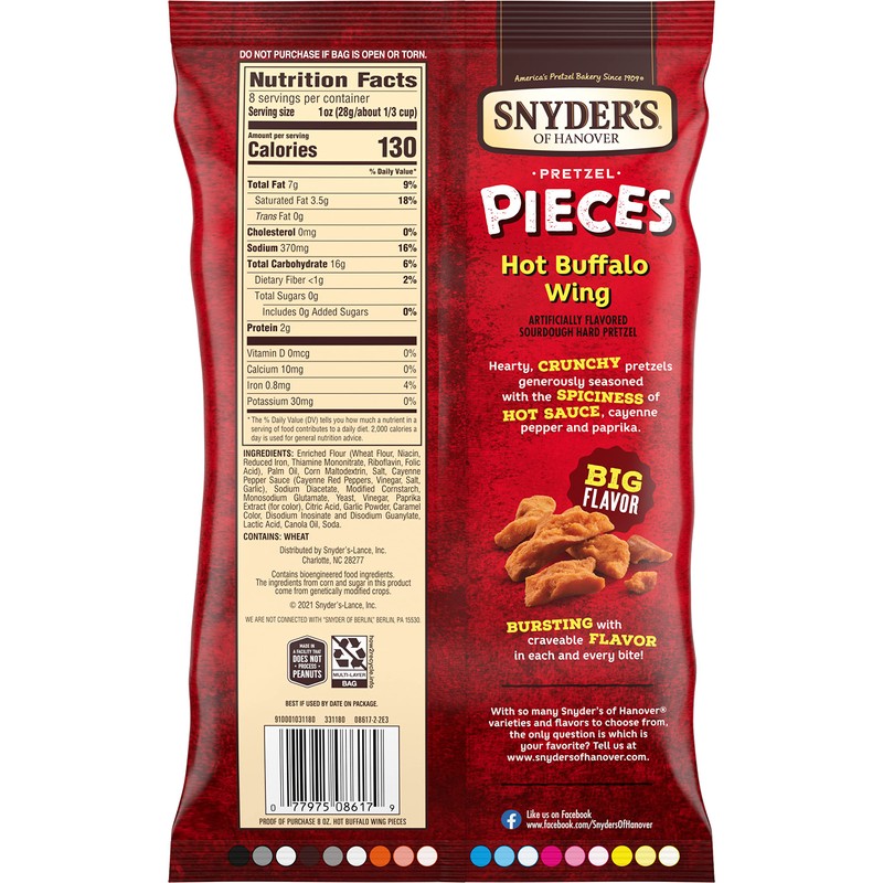 Snyder's of Hanover Pretzel Pieces, Hot Buffalo Wing, 8 Oz
