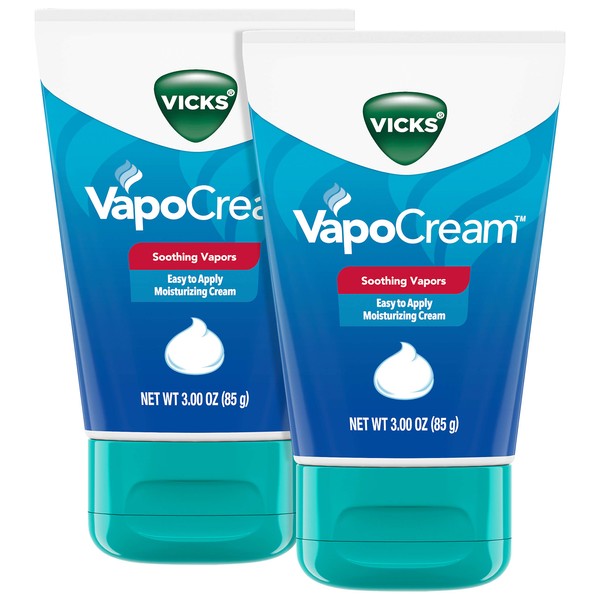 Vicks VapoCream, Soothing and Moisturizing Vapor Cream, 3 oz Tubes (2 Pack), from The Makers of VapoRub