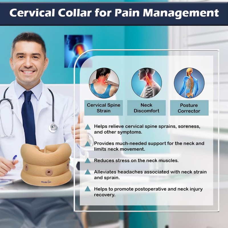 Wonder Care Soft Cervical Collar adjustable Collar Neck Support Brace