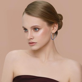 TaYolnFaSo Colorful Enamel Hoop Earrings for Women 18K Real Gold Plated Open Hoop Earring Hypoallergenic Stainless Steel Enamel Earring Jewelry Gift for Wife Girlfriend, 39.2, Stainless Steel, No