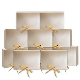 PartyGifts&beyond Gift Boxes with Lids for Presents 10 Pack Bridesmaid Proposal Boxes for Wedding,Engagements,Bridal Shower Gift(Rose Gold)