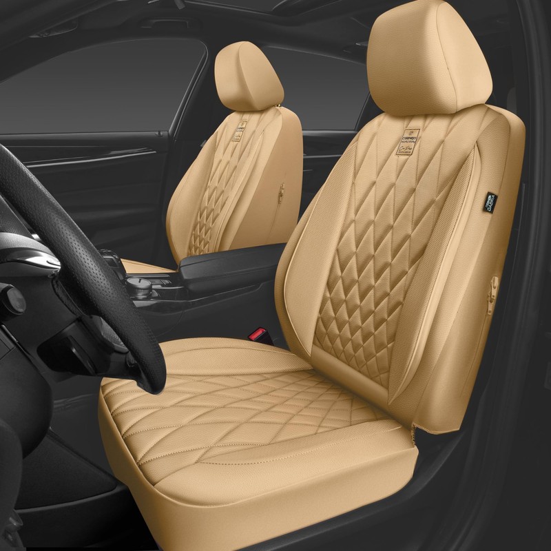 CAR PASS Piping Luxury Leather Seat Covers Full Set,5 Seats