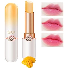 FOMIX OMGA Peach Girl Crystal Color Changing Lipstick Fruit Flavor Lipstick Peach, Aloe, Orange, Strawberry, Grape, Blueberry, Avocado, Moisturizing and Lasting Moisturizing, 3g Jelly Lipstick