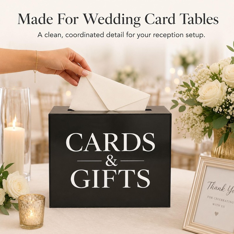 Wedding Card Box Vinyl Decal: White 6 Inch Cards &