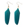 Dark Green Feather Earrings - Handmade