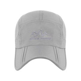 RUIXIB Baseball Cap Baseball Cap Summer Sun Hat Breathable Mesh Quick-Drying UV Protection Sun Protection Cap Adjustable Sports Hat for Men and Women, Light Grey (A)