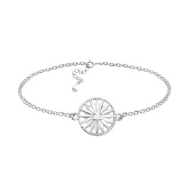 Sofia Milani - Women's Bracelet 925 Silver with Zirconia Stones - Sun Circle Pendant, Sterling Silver, Cubic Zirconia