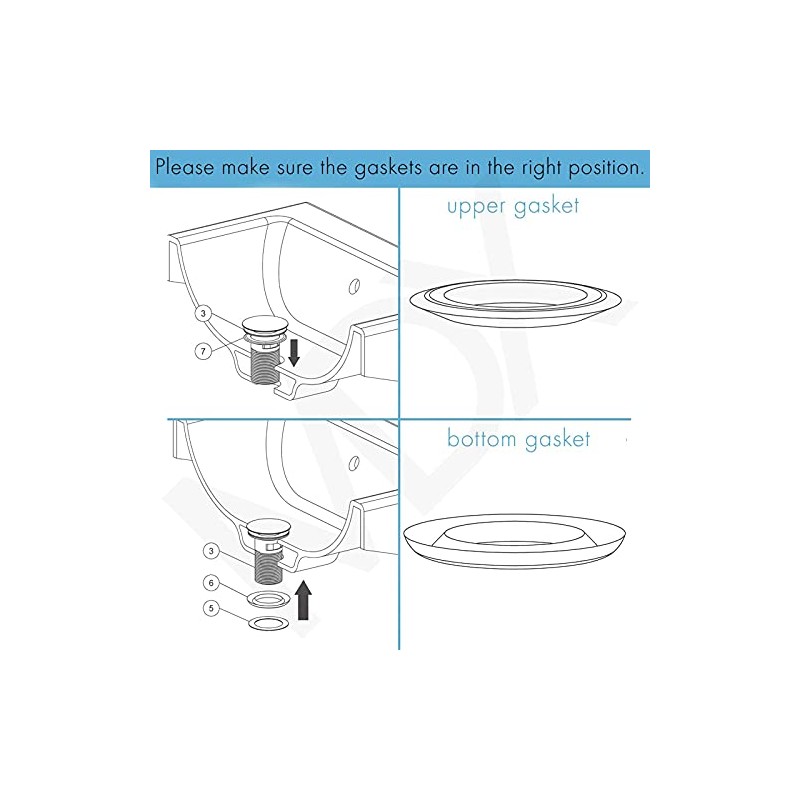 Decaura Overflow Bathroom Basin Push Pop Up Plug Waste Drain