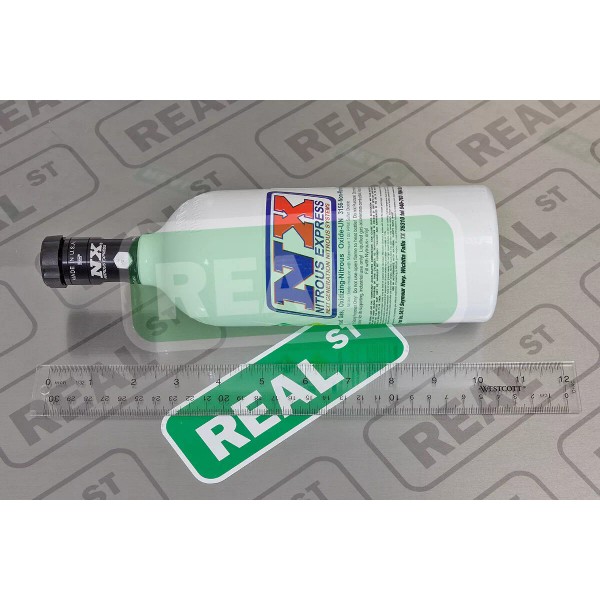 Nitrous Express 1LB Nitrous Bottle White with Motorcycle Valve 11010