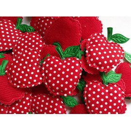 YYCRAFT Pack Of 50 Red 1.5" Dots Padded Felt Apple Appliques