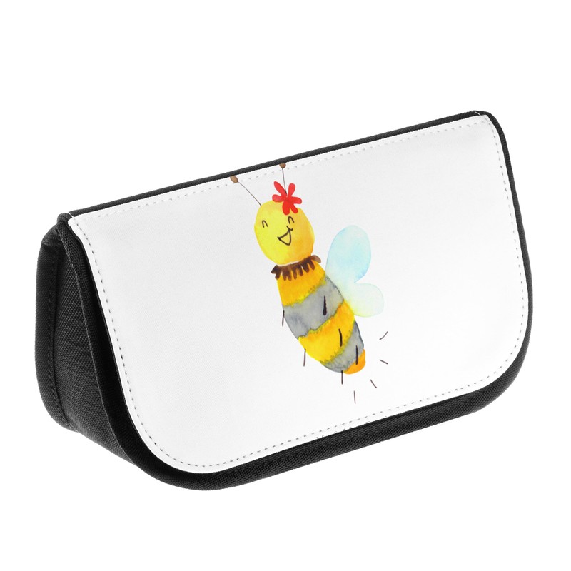 Mr. & Mrs. Panda Cosmetic Bag Bee Flower, White, Hand