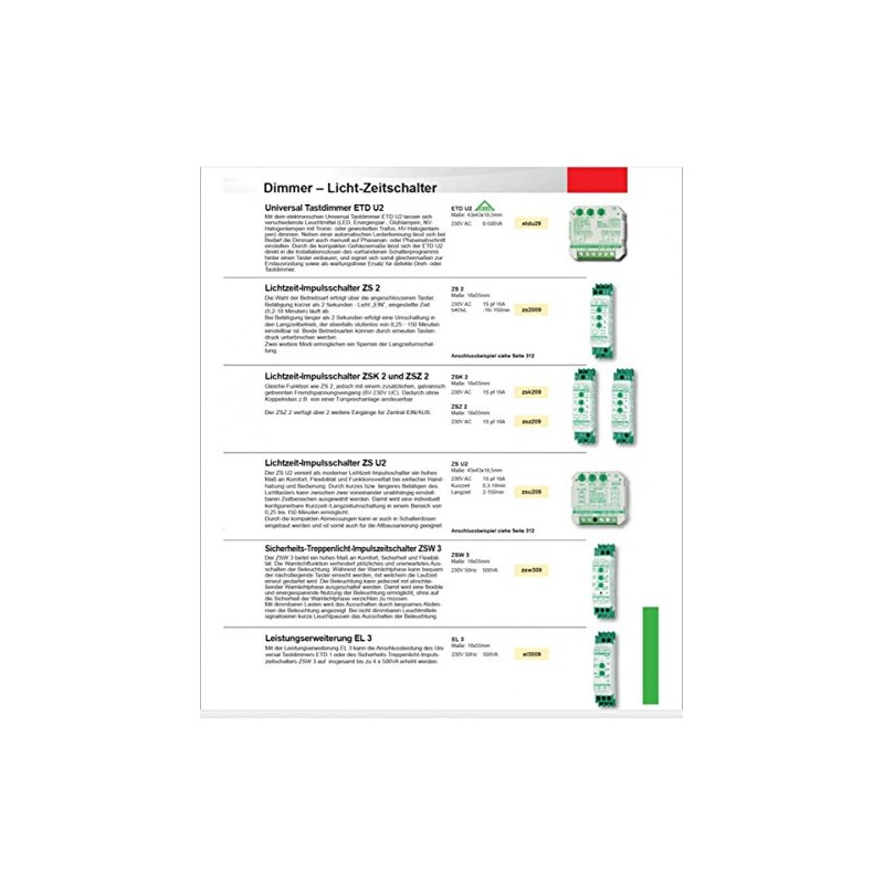 ZSK 2 Light Switch with 3 Modes 1S 16A Stair
