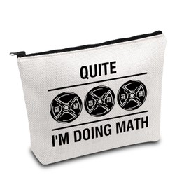 MAOFAED Funny Weightlifting Gift Quiet I'm Doing Math Zipper Pouch, Gym Gift, Trainer Lifting Gift, Workout Gift, Fitness Gift (Doing mathCA)