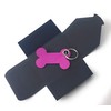 Felt Key Fob, Bones/Dogs, Magenta as Key Chain/Suitcase Tag and