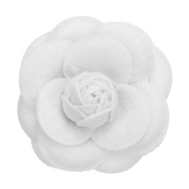 PATIKIL Camellia Flower Brooches, Vintage Fabric Flower Brooches Handmade Floral Pins for Women Hat Dress Shirt Tie Corsage, White