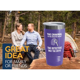 Detective Purple Edition Viking Tumbler 20oz - The criminal is - Police Officer Cop Patrol Detective Sheriff Law Enforcement Police Academy Student Police Chief