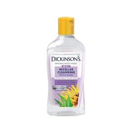 Dickinson's Micellar Cleansing Witch Hazel All-in-One Makeup Remover Pore Refiner Skin Cleanser and Toner Aloe Alcohol-Free for Sensitive Skin 16 oz Size / 디킨슨의 미셀라 클렌징 위치 헤이즐 올인원 메이크업 리무버 모공 리파이너 스킨 클렌저 및 토너 알로에 무알코올 민감성 피부용 16온스 Size