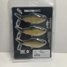 13 Fishing 1-3 pk 13 Fishing Coalition Bait Co Dine Swimbait Lures GOLD RETRIEVER