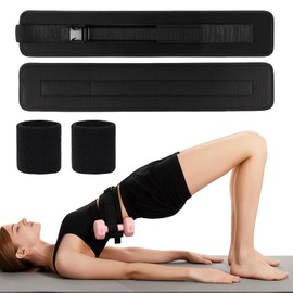 Exercise Hip Thrust Belt with 1Pair of Wristbands Adjustable Lifting Belt for Hip Thrust Weight Belt with Extra Padding, Hip Thrust Belt for Dumbbells, Butt Workout, Lunges, Squat, Dips