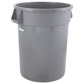 Winco PTC-10G Round Trash Can, 10 Gallon, Plastic, Gray