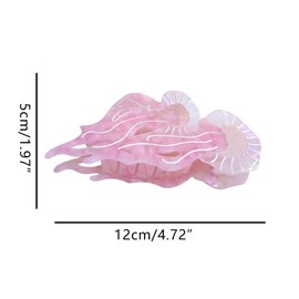 Fancy Ocean Jellyfish Hair Clips,Cute Acetate Hair Clip,Big Claw Clips for Women,Pink