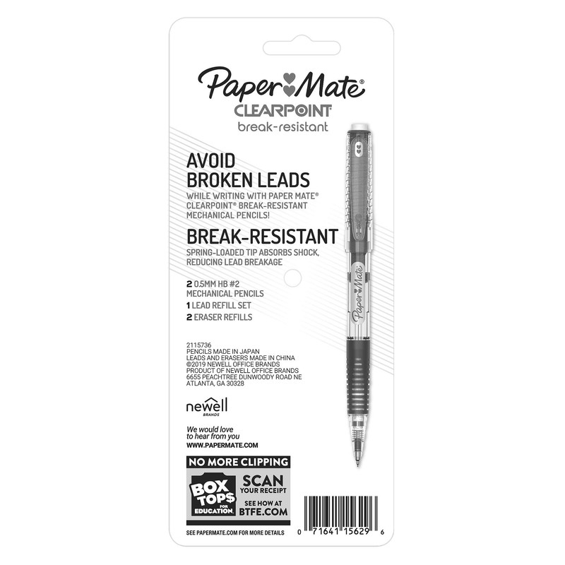 Paper Mate Clearpoint Mechanical Pencils 0.5mm Break Resistant HB #2