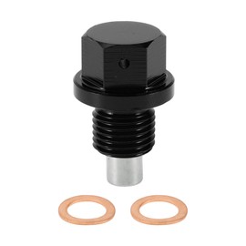 RATCHROLL 1 Set Universal Oil Drain Plug Anti Leakage Oil Pan Drain Bolt Screw Thread Repair with Gasket Magnetic Black Aluminum Alloy Copper M12x1.25